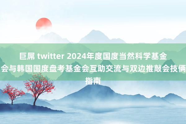 巨屌 twitter 2024年度国度当然科学基金委员会与韩国国度盘考基金会互助交流与双边推敲会技俩指南